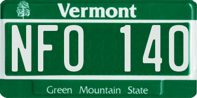 VT license plate NFO140