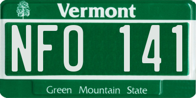 VT license plate NFO141
