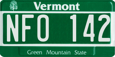 VT license plate NFO142