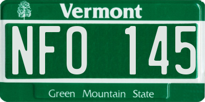 VT license plate NFO145