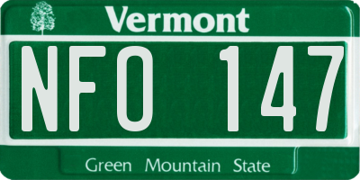 VT license plate NFO147