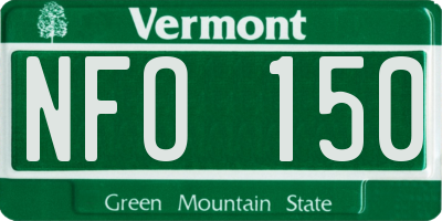 VT license plate NFO150