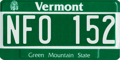 VT license plate NFO152