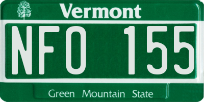 VT license plate NFO155