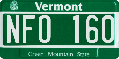 VT license plate NFO160