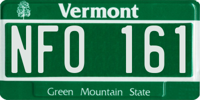 VT license plate NFO161