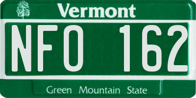 VT license plate NFO162