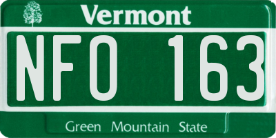 VT license plate NFO163