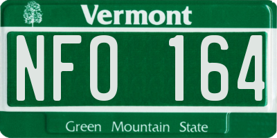 VT license plate NFO164