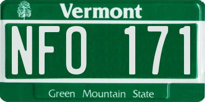 VT license plate NFO171