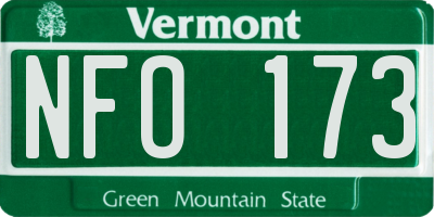 VT license plate NFO173