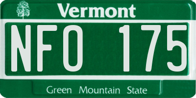 VT license plate NFO175