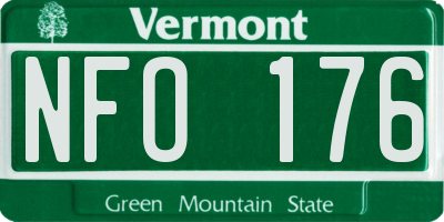 VT license plate NFO176