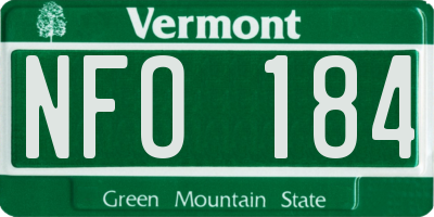 VT license plate NFO184