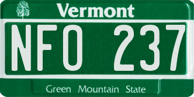 VT license plate NFO237