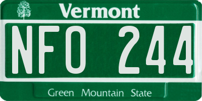 VT license plate NFO244