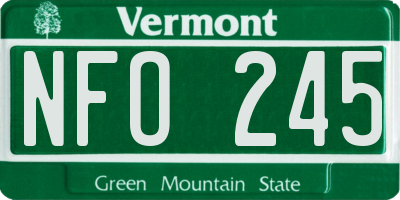 VT license plate NFO245