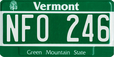 VT license plate NFO246
