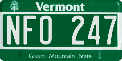 VT license plate NFO247