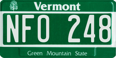 VT license plate NFO248