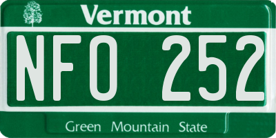 VT license plate NFO252