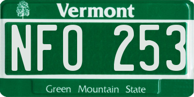 VT license plate NFO253