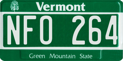 VT license plate NFO264