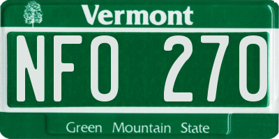 VT license plate NFO270