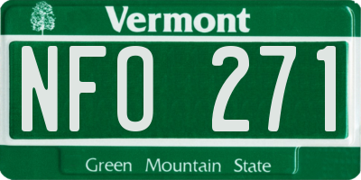 VT license plate NFO271