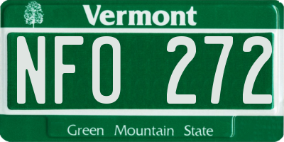 VT license plate NFO272