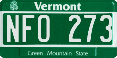 VT license plate NFO273