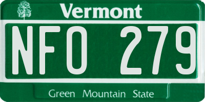 VT license plate NFO279