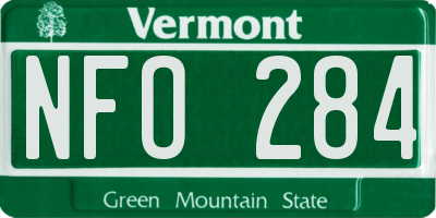 VT license plate NFO284