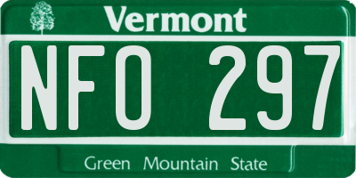 VT license plate NFO297