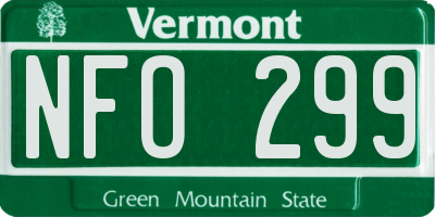 VT license plate NFO299