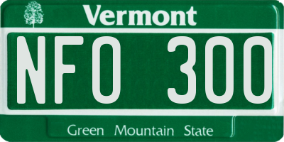 VT license plate NFO300