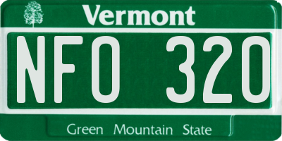 VT license plate NFO320