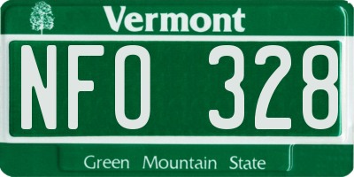 VT license plate NFO328