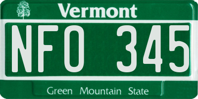 VT license plate NFO345