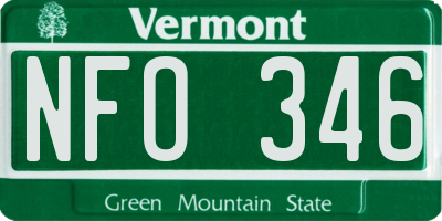 VT license plate NFO346