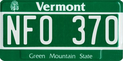 VT license plate NFO370