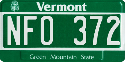 VT license plate NFO372