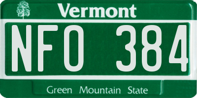 VT license plate NFO384