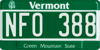 VT license plate NFO388