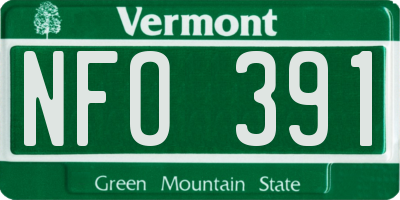 VT license plate NFO391