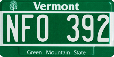 VT license plate NFO392