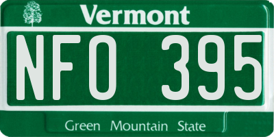 VT license plate NFO395