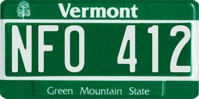 VT license plate NFO412