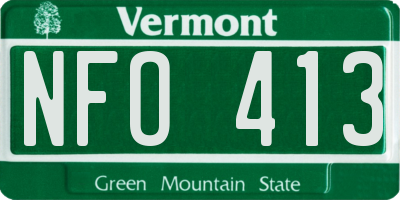 VT license plate NFO413