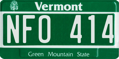 VT license plate NFO414